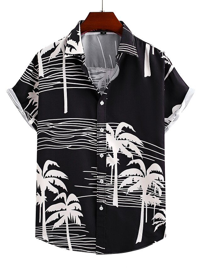 Chemise Décontractée Pour Hommes En Polyester Manches Courtes Uni Pour