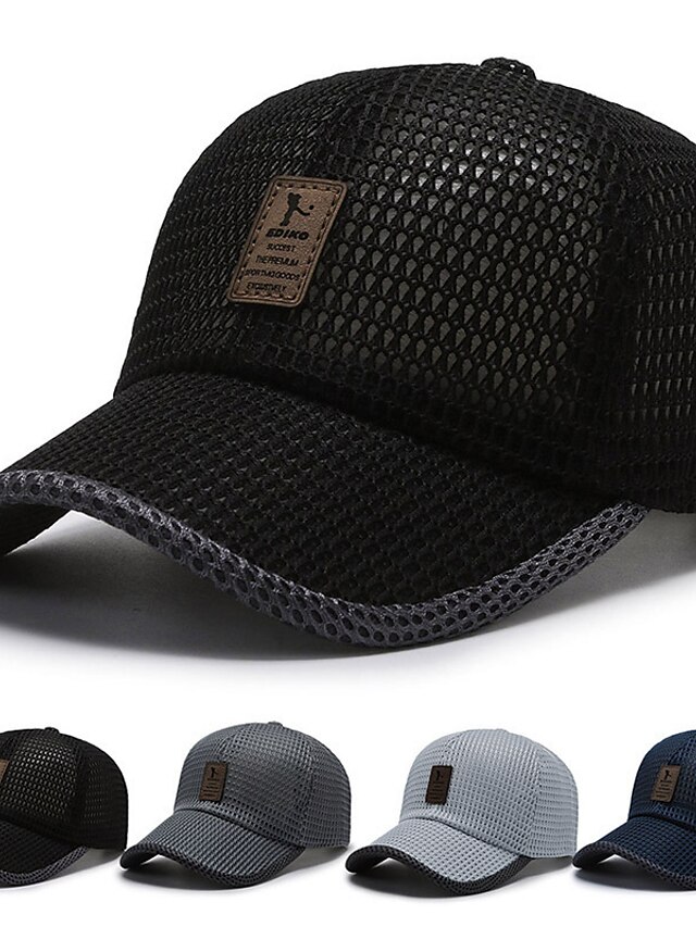  Men's Cap Hats Black Ink Blue Light Grey Dark Gray Letter Simple Outdoor
