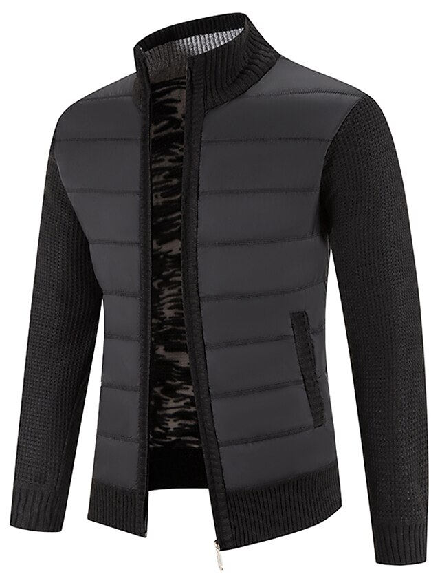 Allthemen Heren vest trui rits grof gebreide casual jas winter outdoor