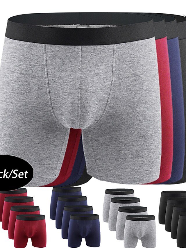Lot de 4 boxers pour hommes sous-vêtements caleçons pack de sous-vêtements évacuant l'humidité