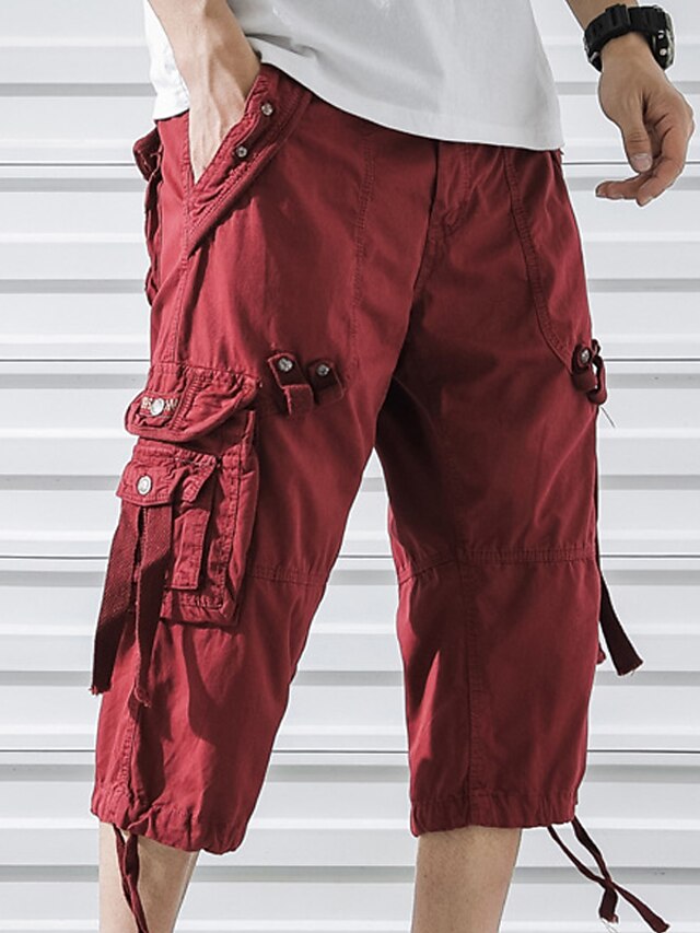 Shorts Cargo Homme 3/4 YAOBAOLE En Coton Léger - Multi-Poches, Taille Élastique, Parfait Été