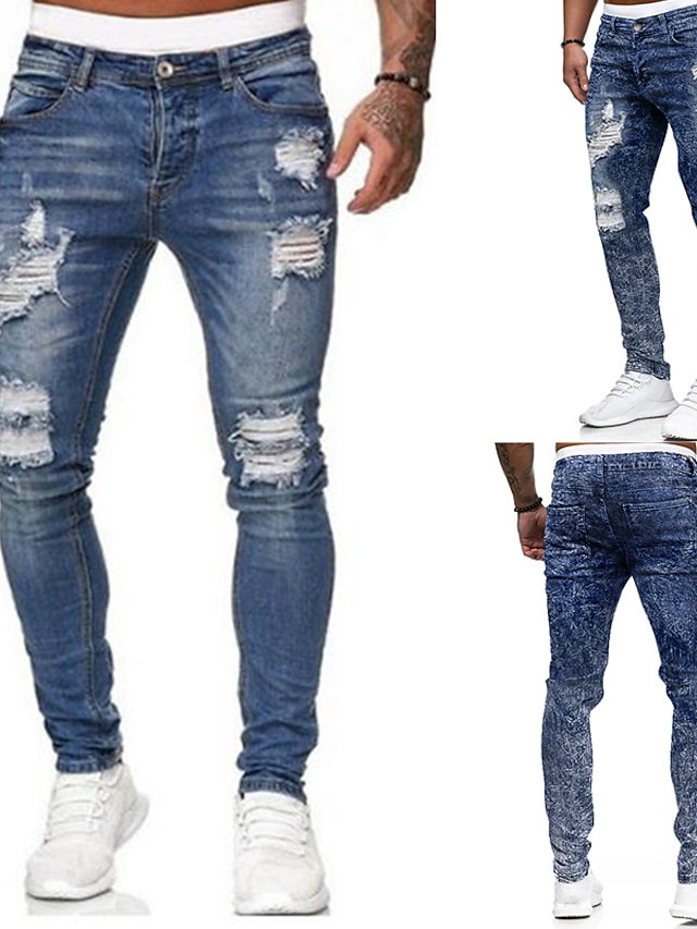 Jean Motard Pour Hommes Mi-poids, Pantalon Extensi... – Grandado