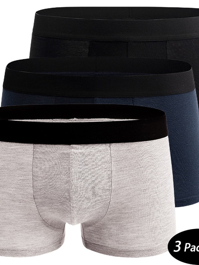 Men's 3 Pack Boxer Briefs Underwear Brief Underwear Boxer Shorts Cotton