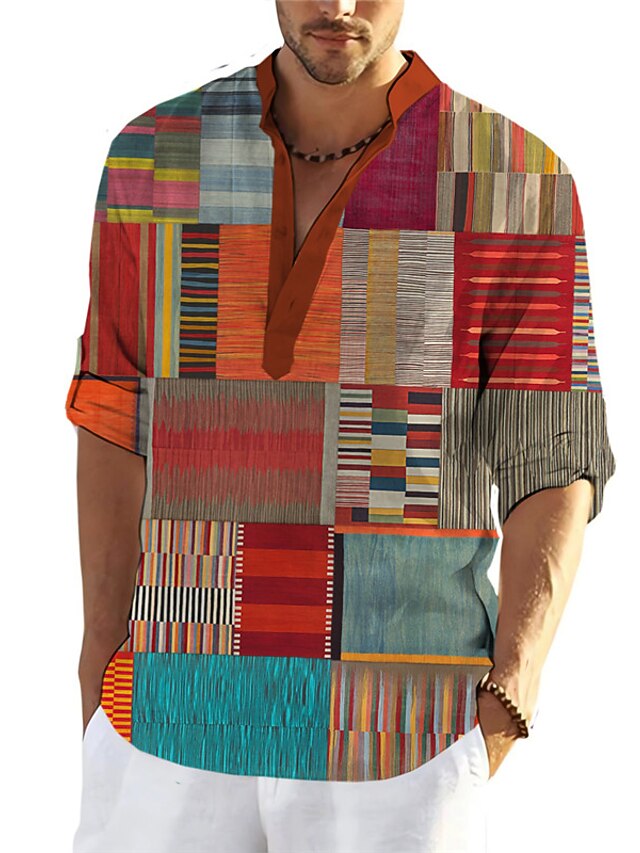 Herren Leinenhemd Kurzarm - Chinesisches Wushu Design Für Sommer & Freizeit