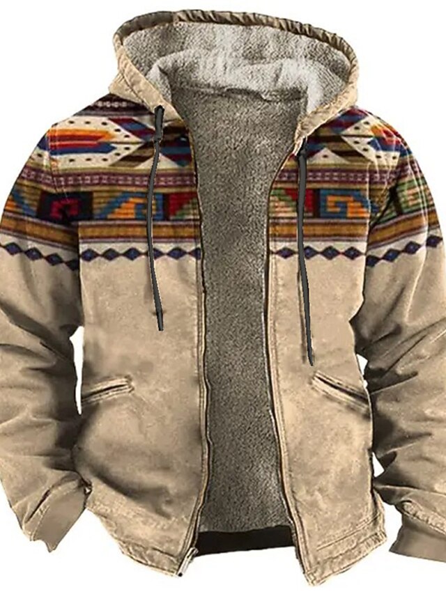 Homme Tribal Sweat à capuche pull Sweatshirt Mode Ethnique Vintage