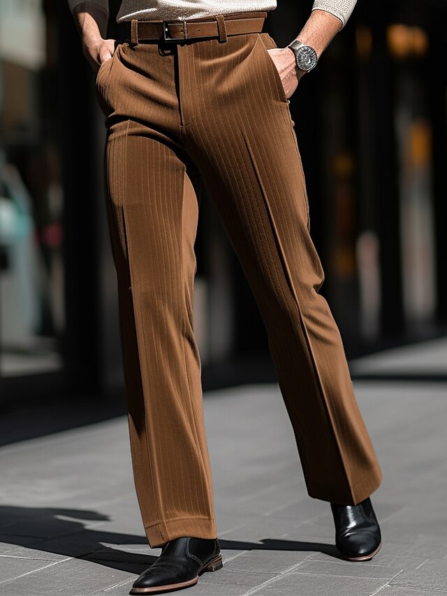 Pantalon Homme Velours Côtelé Uni - Confort Hiver, Coupe Décontractée, Taille élastique, Plusieurs Coloris