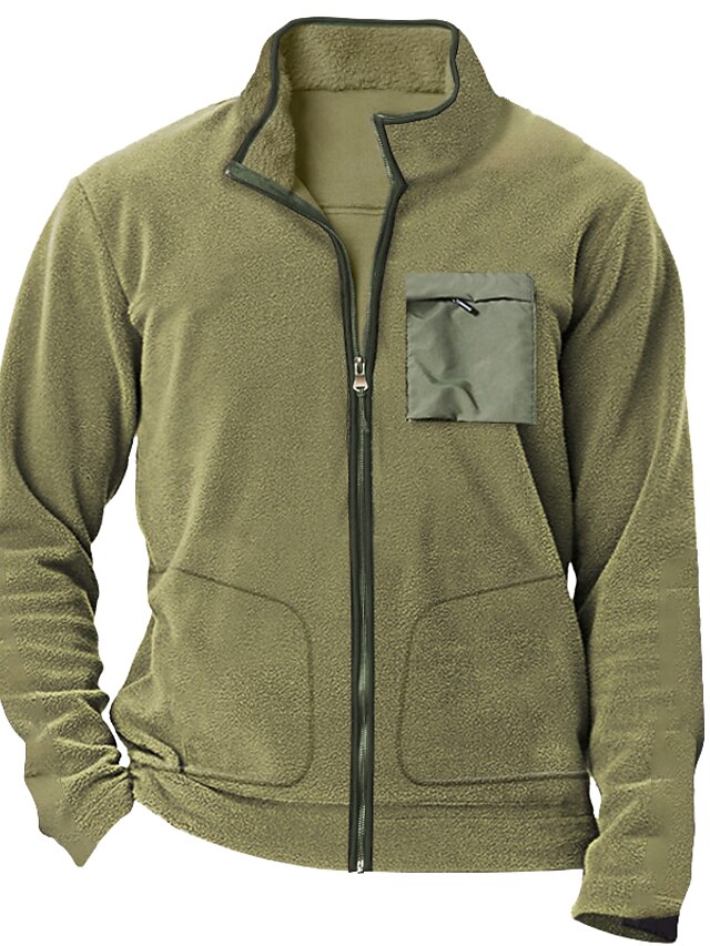 Herren Sweatjacke Polarvlies Sweatshirt Mit Durchge Produktbild-Vorschau 6