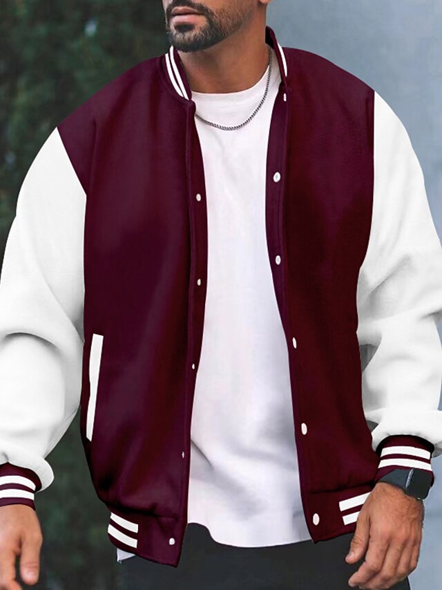 Men's Lightweight Jacket Bomber Jacket Varsity Jacket Outdoor Daily