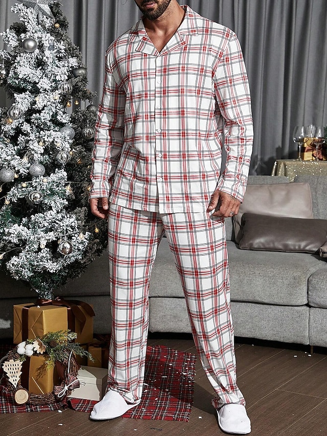 Pantalon Polaire Homme Velours Hiver - Pyjama Chaud D'Intérieur En Carreaux - Confortable Taille M à 3XL
