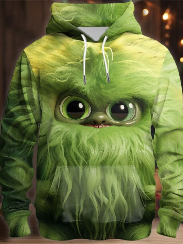 Arvilhill sudadera de manga larga con impresión 3D fea para hombre