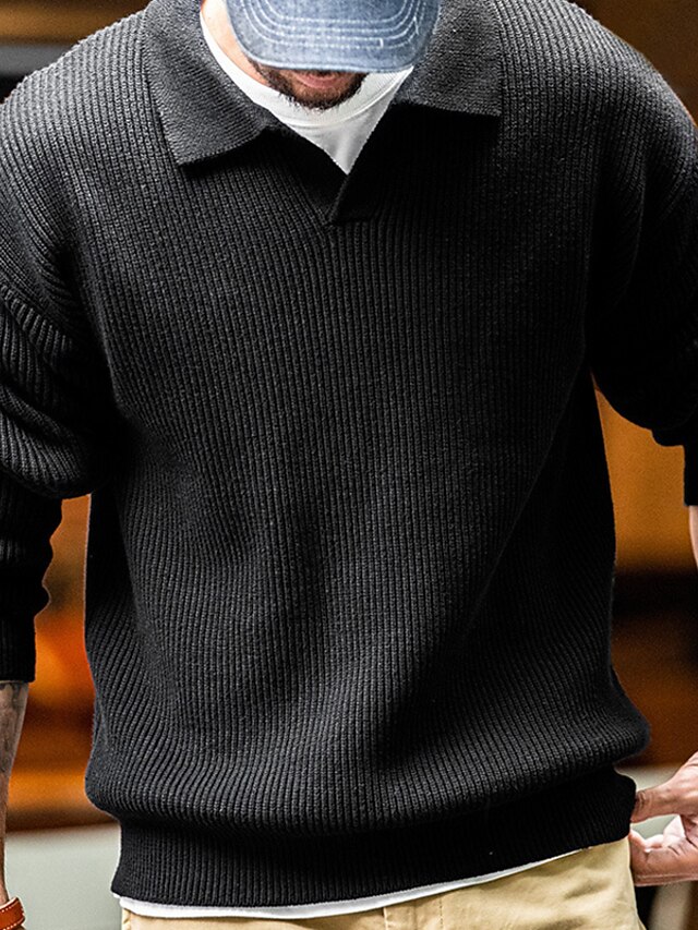 Homme Pull Pull décontracté Pull en tricot A côtes Tricoter Normal ...