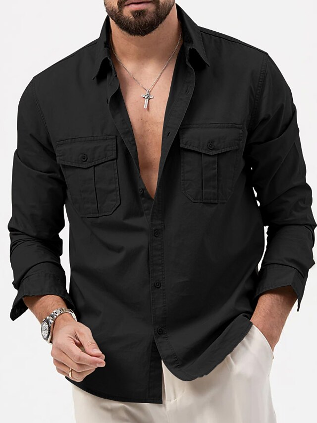 HISDERN Chemise à Manches Longues Décontractée En Tissu Oxford