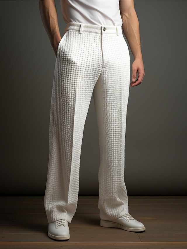 Herren Business Hose Stretch - Slim Fit Bürohose Mit Hoher Taille