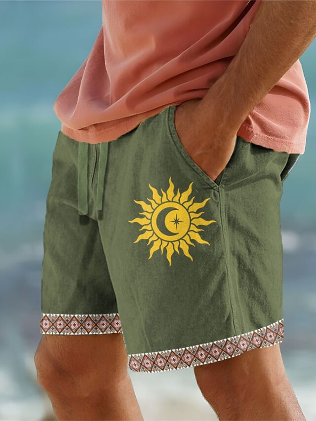 Short femme en coton et lin avec élastique - Armée verte Armée verte