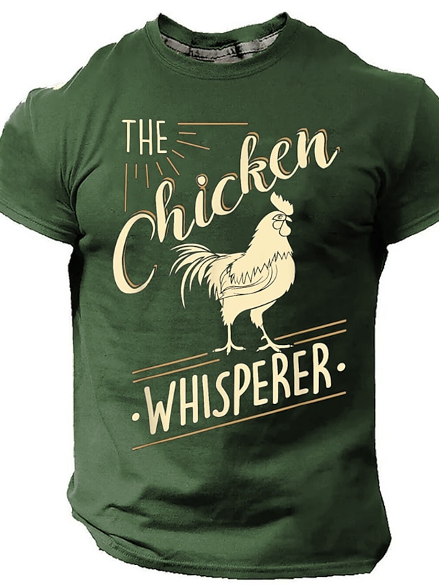  Graphic Rooster Daily Designer Retro Vintage Men's 3D Print T shirt Tee Sports Outdoor Holiday Going out T shirt Black Green Dark Blue Short Sleeve Crew Neck Shirt Spring & Summer Clothing Apparel S