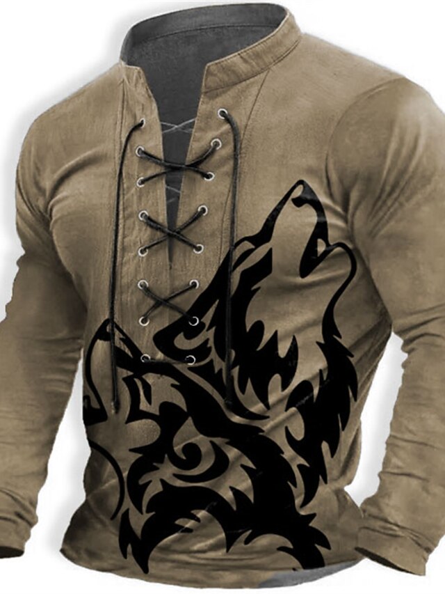 3D Lion Graphic Hoodie For Men – Brown, Pullover, Long Sleeve – Sizes M-2XL – Vintage American Style