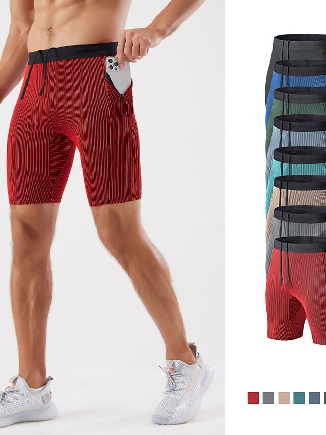 Short De Compression Homme Suwangi - Sport Running Fitness | Séchage Rapide | Poches Zippées | Taille Normal