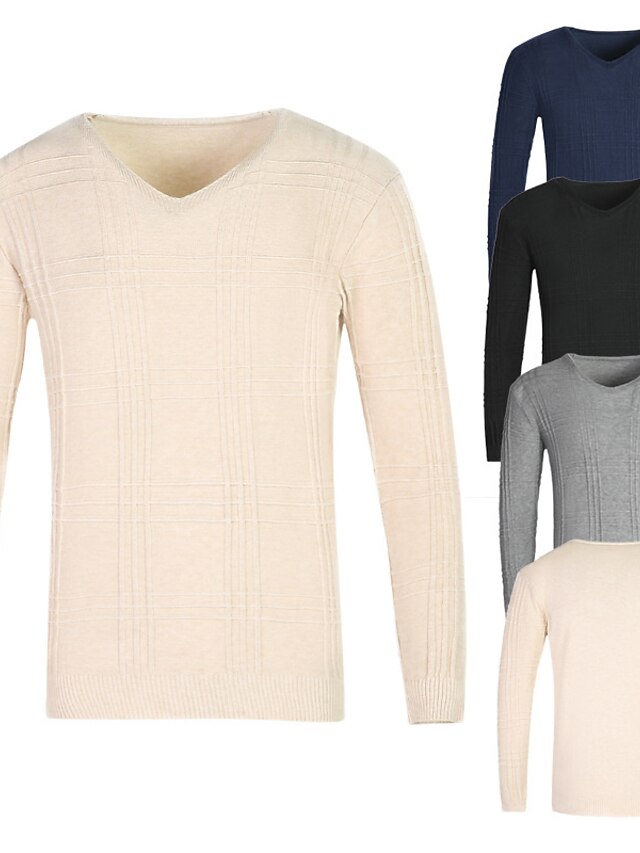 Vogrtcc Herren Pullover Aus Kaschmir-Mix – V-Ausschnitt, Langärmlig & Superweich Für Herbst/Winter