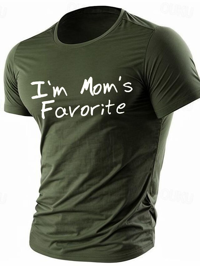  I'm Mom's Favorite Men's Graphic Cotton T Shirt Sports Classic Shirt Short Sleeve Comfortable Tee Sports Outdoor Holiday Summer Fashion Designer Clothing