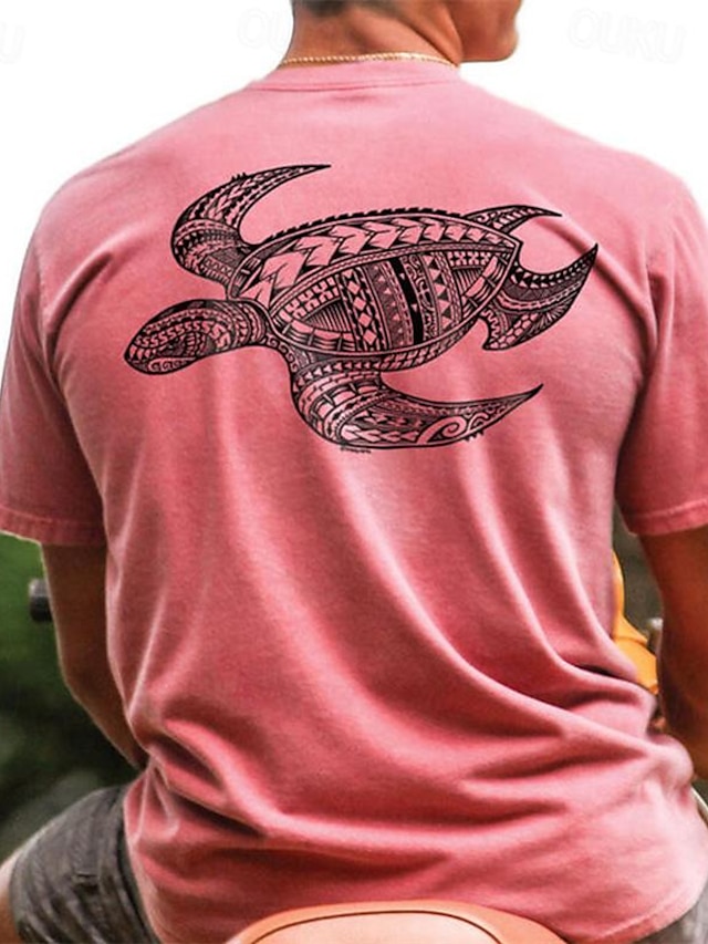  Animal Turtle Men's Resort Style 3D Print T shirt Tee Holiday Vacation Going out T shirt Pink Blue Green Short Sleeve Crew Neck Shirt Spring & Summer Clothing Apparel S M L XL 2XL 3XL