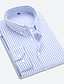 preiswerte Formelle Hemden-Herrenhemd gestreift Button-Down-Kragen Arbeitsalltag Patchwork Langarm Oberteile Business Basic Formal Freizeit Schwarz / Weiß Blau Weiß