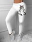 cheap Leggings-Women&#039;s Leggings Sporty Elastic Waist Print Sporty Fashion Sports Leisure Sports Weekend Stretchy Comfort 3D Print Print Cat Mid Waist 3D Print White Black S M L