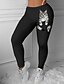 cheap Leggings-Women&#039;s Leggings Sporty Elastic Waist Print Sporty Fashion Sports Leisure Sports Weekend Stretchy Comfort 3D Print Print Cat Mid Waist 3D Print White Black S M L