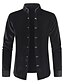 cheap Dress Shirts-Men&#039;s Shirt Dress Shirt Solid Colored Stand Collar Casual Daily Button-Down Long Sleeve Tops Velvet Casual Fashion Breathable Comfortable Black Navy Blue