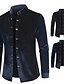 cheap Dress Shirts-Men&#039;s Shirt Dress Shirt Solid Colored Stand Collar Casual Daily Button-Down Long Sleeve Tops Velvet Casual Fashion Breathable Comfortable Black Navy Blue