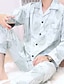 cheap Pajamas-Men&#039;s Pajamas Loungewear Sets Sleepwear Grid / Plaid Fashion Simple Comfort Home Bed Cotton Lapel Long Sleeve Pant Spring Fall Blue Dark Gray