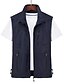 cheap Gilets-Men&#039;s Vest Breathable Soft Comfortable Fishing Daily Wear Festival Zipper Standing Collar Basic Business Casual Jacket Outerwear Solid Colored Multi Pocket Dark red Blue Black Black