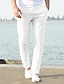 cheap Linen Pants-Men&#039;s Linen Pants Beach Pants Black White Blue M L XL