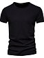 preiswerte Lässige T-Shirts für Herren-Herren T Shirt Kurzarm Weiß Schwarz Navy Feste Farbe Rundhalsausschnitt Täglich Kleidung Essential Dunkelgelb Marineblau Denim Blue