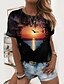 cheap Women&#039;s T-shirts-Women&#039;s T shirt Tee Designer 3D Print Graphic Scenery 3D Design Short Sleeve Round Neck Casual Holiday Print Clothing Clothes Designer Basic Black