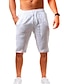 cheap Linen Shorts-Men&#039;s Shorts Linen Shorts Drawstring Plain Daily Linen / Cotton Blend Basic Streetwear Light Khaki. White