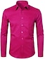 cheap Dress Shirts-Men&#039;s Shirt Dress Shirt Wine White Black Purple Solid Colored Collar Wedding Work Long Sleeve Tops Business Streetwear