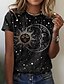 cheap Women&#039;s T-shirts-Women&#039;s T shirt Tee Designer 3D Print Galaxy Graphic Design Short Sleeve Round Neck Casual Print Clothing Clothes Designer Basic Black