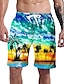 cheap Men&#039;s Swimwear &amp; Beach Shorts-Men&#039;s Swim Trunks Swim Shorts Board Shorts Swimwear Drawstring Pocket Elastic Drawstring Design Swimsuit Comfort Beach 3D Print Coconut Tree Casual Athleisure 1 2 3 / Mid Waist