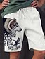 cheap Men&#039;s Shorts-Men&#039;s Straight Shorts Elastic Waist Print Designer Stylish Casual / Sporty Sports Outdoor Daily Cotton Blend Comfort Breathable Graphic Prints Wolf Mid Waist Hot Stamping White S M L