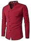 cheap Men&#039;s Casual Shirts-Men&#039;s Casual Shirt Solid Colored Collar Casual Daily Button-Down Long Sleeve Tops Casual Fashion Breathable Comfortable White Red