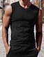 cheap Gym Tank Tops-Men&#039;s Tank Top Waffle Shirt Undershirt Sleeveless Shirt Plain Crew Neck Outdoor Going out Sleeveless Clothing Apparel Fashion Designer Muscle