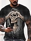 cheap Men&#039;s Graphic Tshirt-Men&#039;s Shirt T shirt Tee Tee Round Neck Designer Casual Big and Tall Summer Short Sleeve Black Gold Black and Blue Black and Yellow Black / Red Black-White Dark Graphic Skull Print Round Neck Daily