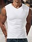 cheap Gym Tank Tops-Men&#039;s Tank Top Waffle Shirt Undershirt Sleeveless Shirt Plain Crew Neck Outdoor Going out Sleeveless Clothing Apparel Fashion Designer Muscle