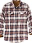 cheap Men&#039;s Printed Shirts-Men&#039;s Flannel Shirt Casual Daily Outdoor Print Check Plaid Graphic Patterned Turndown Street Button-Down Long Sleeve Tops Fashion Comfortable Wine White+Red Winter Spring Fall Warm