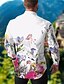 cheap Men&#039;s Printed Shirts-Men&#039;s Shirt Graphic Floral Turndown White Yellow Light Green Pink Blue Print Outdoor Casual Long Sleeve Button-Down Print Clothing Apparel Fashion Designer Casual Comfortable