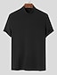 billiga Casual T-shirts för män-Herr T-shirt Ensfärgat Hög krage Grå Vit Svart Gata Helgdag Kortärmad Kläder Mode Ledigt Bekväm / Sommar / Vår / Sommar