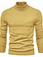 cheap Men&#039;s Pullover Sweater-Men&#039;s Sweater Pullover Sweatshirt Turtleneck Basic Casual Winter Long Sleeve Blue Yellow Wine Army Green Brown Navy Blue Solid Colored Turtleneck Daily Clothing Clothes Basic Casual