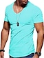cheap Men&#039;s Casual T-shirts-Men&#039;s T shirt Tee Tee V Neck Basic Casual Muscle Short Sleeve Dark Yellow Dark Brown Black Green Light Red White Solid Color V Neck Daily Zipper Clothing Clothes 1pc Basic Casual Muscle