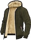 cheap Basic Hoodie Sweatshirts-Men&#039;s Zip Hoodie Sweatshirt Sherpa Black White Wine Army Green Navy Blue Hooded Solid Color Zipper Basic Cool Casual Winter Clothing Apparel Hoodies Sweatshirts