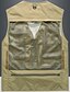 cheap Gilets-Men&#039;s Vest Breathable Soft Comfortable Fishing Daily Wear Festival Zipper V Neck Basic Business Casual Jacket Outerwear Solid Colored Multi Pocket khaki Deep Blue Military Green
